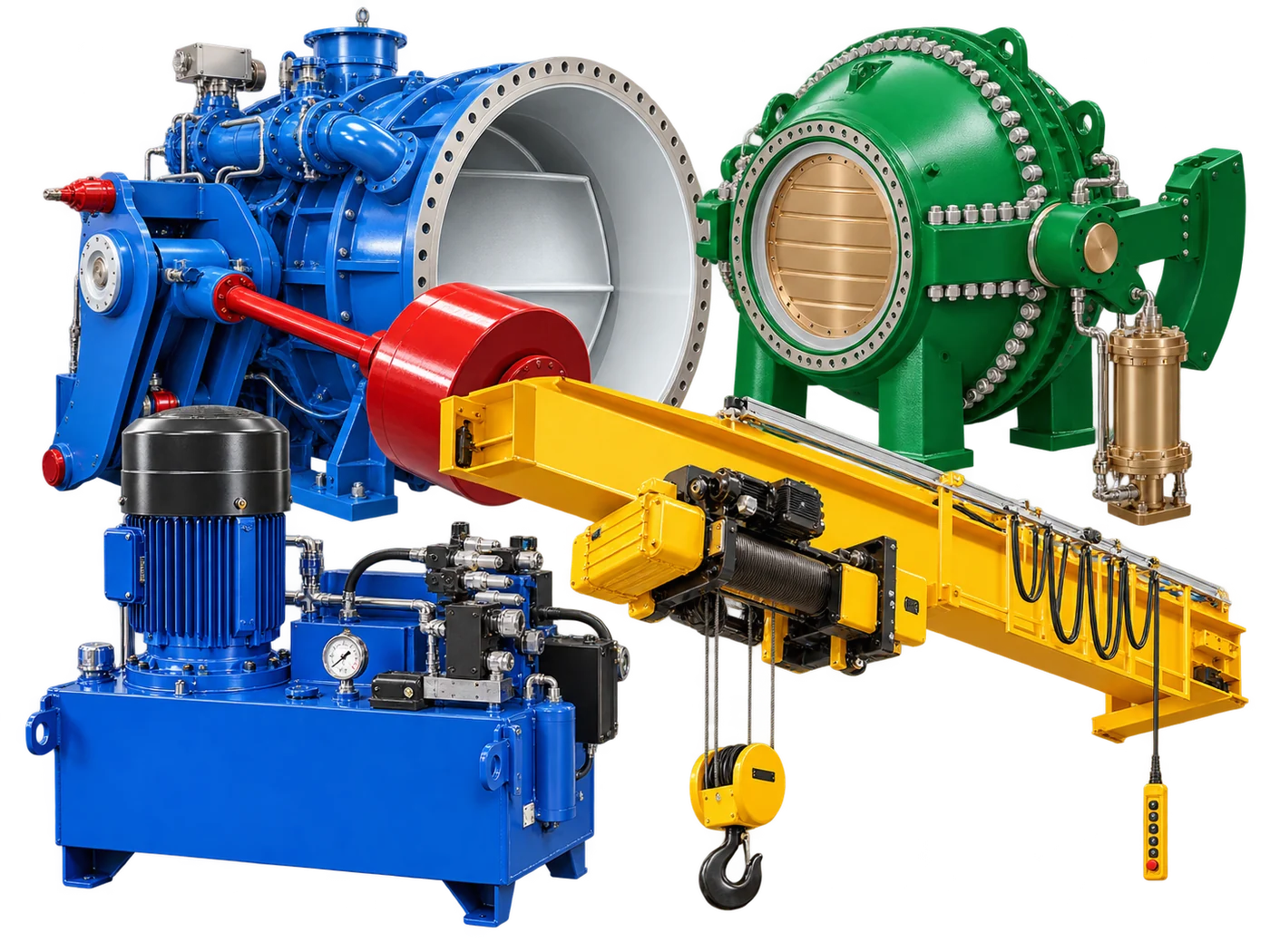 Mechanical balance-of-plant equipment including valves, hydraulic power pack and crane